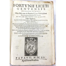 De spontaneo viventium ortu [AND] De his, qui diu vivunt sine alimento (2 volumes bound in 1)